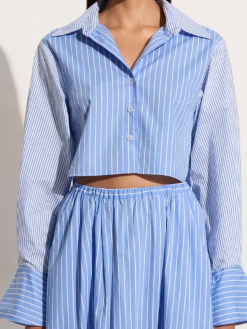 FAITHFUL THE BRAND Parmio Cropped Button Down Shirt Sz 10. NWT. MSRP $144